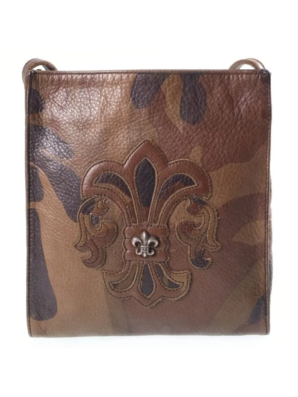 Chrome Hearts SQ Pkt BS Fluer Square Pocket BS Flare Patch Leather Shoulder Bag